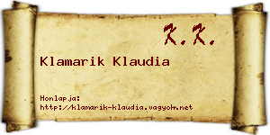 Klamarik Klaudia névjegykártya