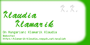 klaudia klamarik business card